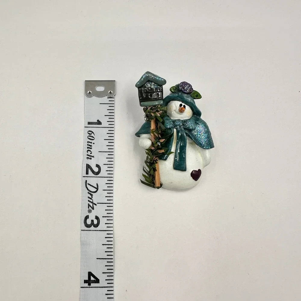 Vintage 90s Snowman Brooch Set Jingle‎ All The Way Bells Christmas Holiday Pins